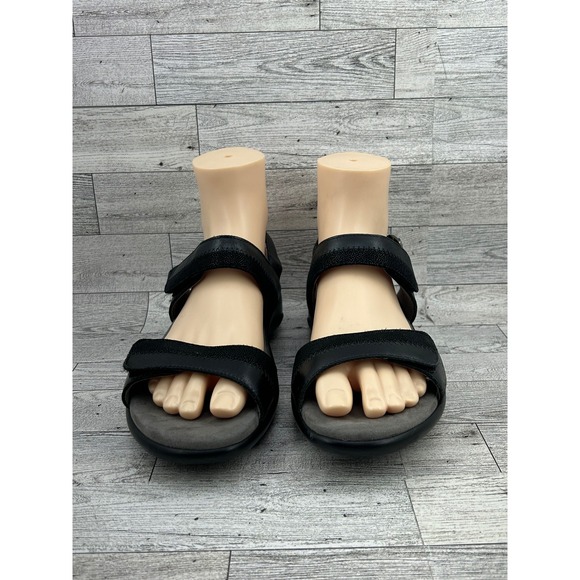 SAS Nudu Black Leather Comfort Walking Sandals Womens 9 M Made in USA - Picture 4 of 16